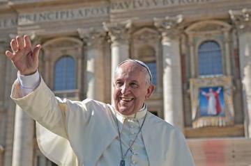 Papst Franziskus bei der Seligsprechung von Papst Paul VI. auf dem Petersplatz am 19. Oktober 2014.